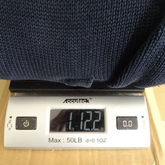 LL Bean Navy Blue Full Zip Cardigan Sweater Men Size L Long Sleeve Casual Work - Picture 9 of 10